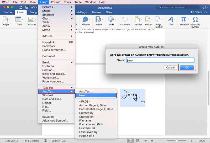 create a digital signature in word 2008 for mac